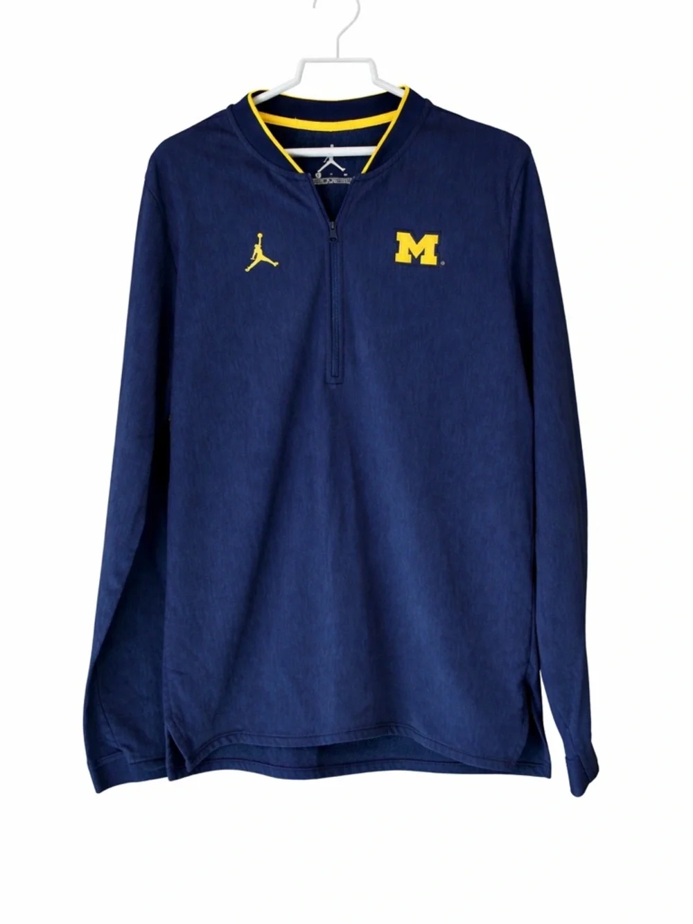 Nike Jordan Michigan Wolverines Sideline 1/4‎ Zip Pullover Navy Blue Mens Small
